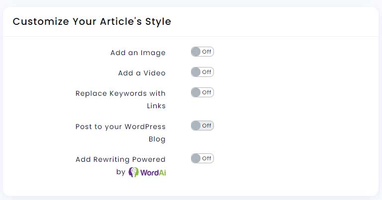 customizing article forge article style