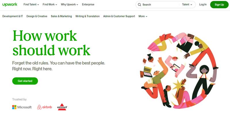 upwork platform home page
